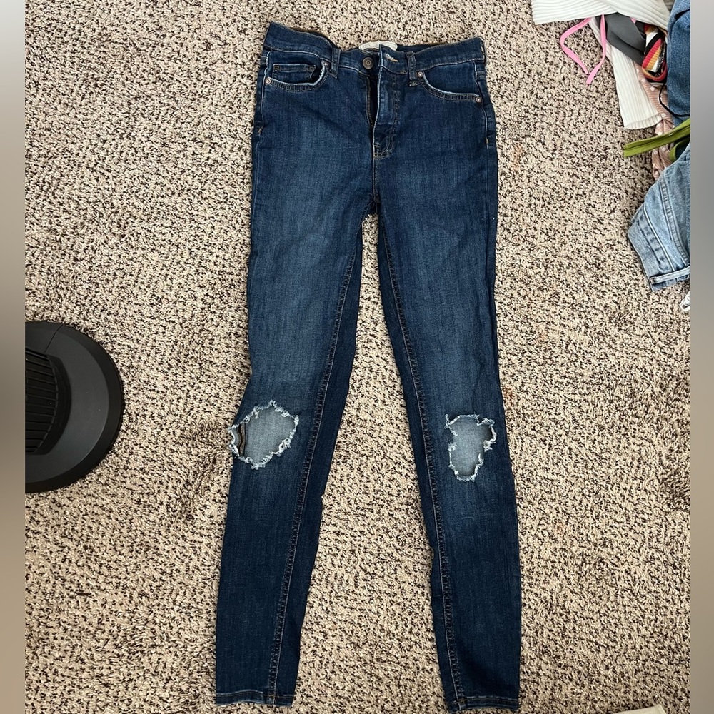 Free people skinny ripped jeans